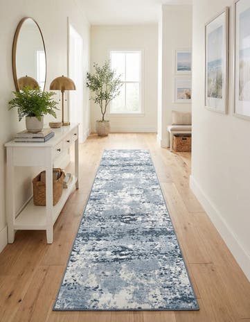 Vintage Blue Aurora Runner Rug