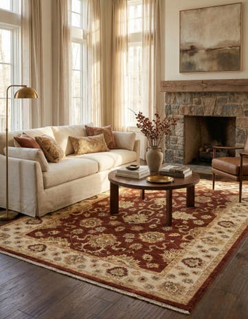 5' 6 x 8' Hand Knotted Peshawar Ziegler Rug