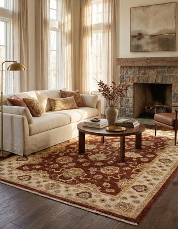 5' 6 x 8' Hand Knotted Peshawar Ziegler Rug