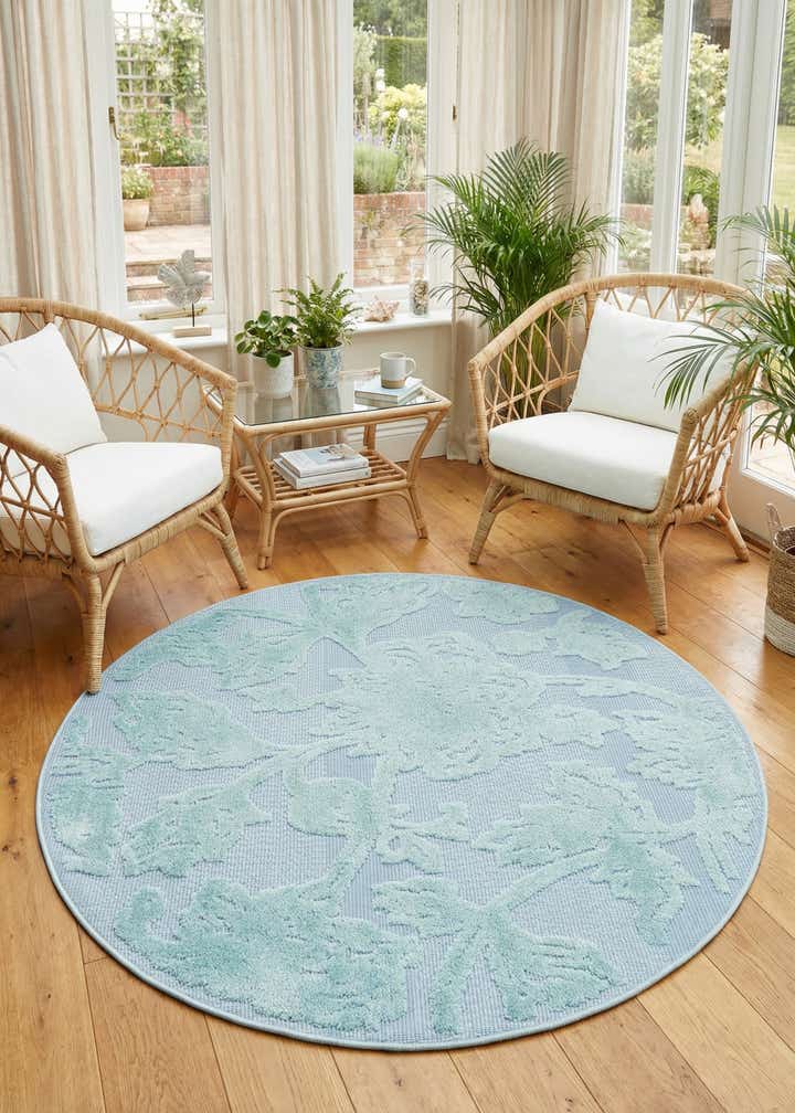 5' 3 x 5' 3 Easy-Clean Aruba Indoor / Outdoor Round Rug
