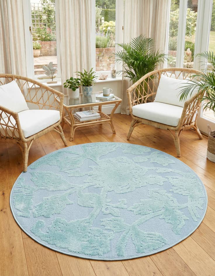 Detail image of 5' 3 x 5' 3 Easy-Clean Aruba Indoor / Outdoor Round Rug