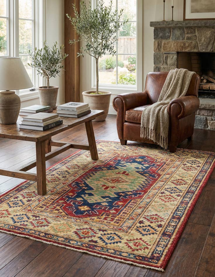 Detail image of 2' 10 x 4' 2  Hand Knotted Kazak Oriental Rug