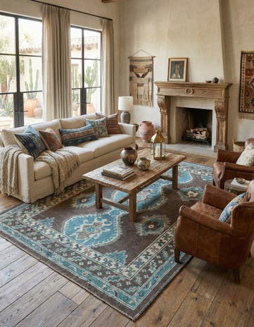 9' x 12' 4 Hand Knotted Moroccan Wool Rug