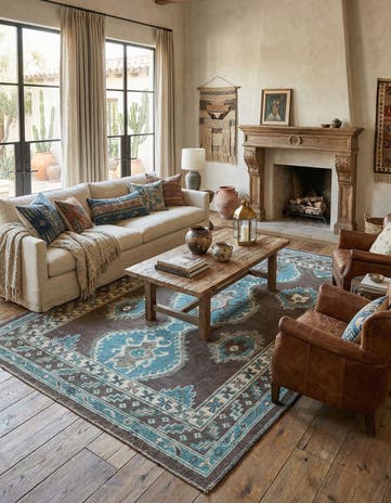 9' x 12' 4 Hand Knotted Moroccan Wool Rug