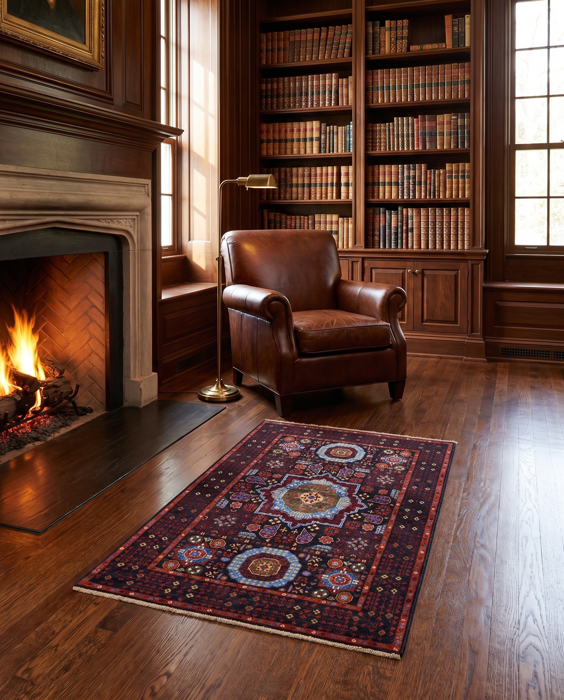 3' 4 x 5' 1 Hand Knotted Mamluk Ziegler Rug