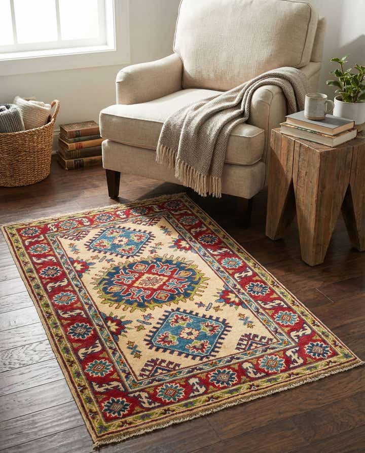 2' 7 x 4' 3 Hand Knotted Kazak Rug