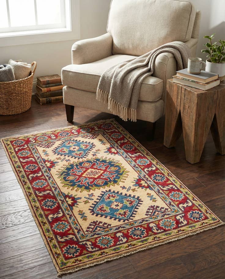 Detail image of 2' 7 x 4' 3 Hand Knotted Kazak Rug