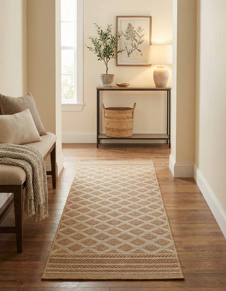 Detail image of  2' x 6' 1  Washable Lattice Indoor / Outdoor Runner Rug