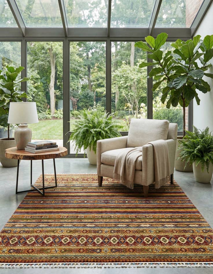 Detail image of 5' 10 x 7' 2  Hand Knotted Ariana Ziegler Rug