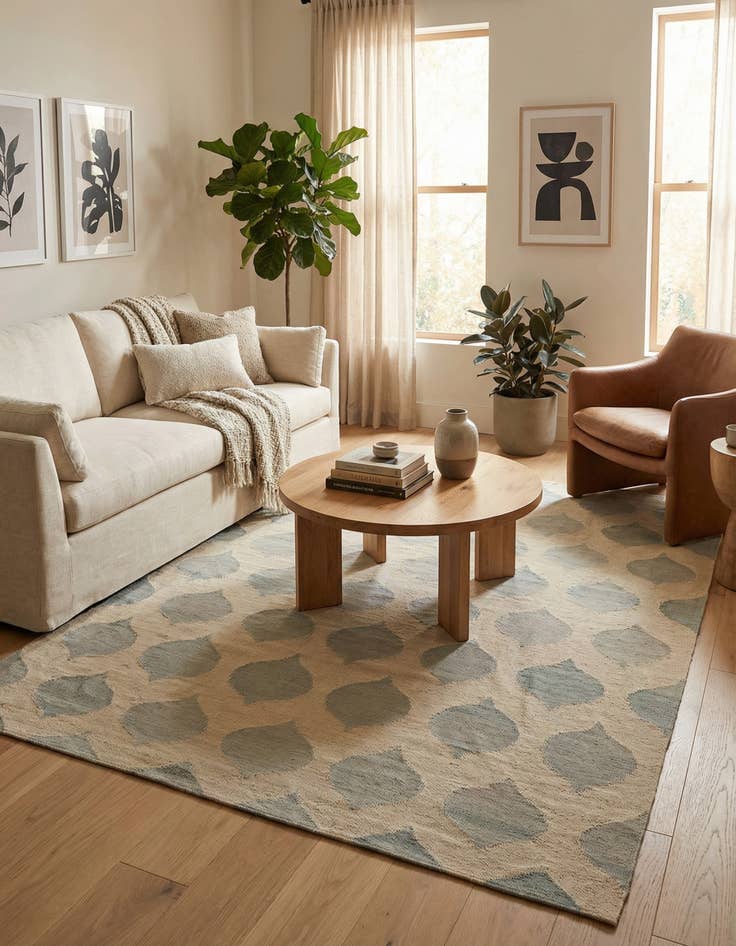 Detail image of 6' 3 x 8' 3  Hand Woven Kilim Modern Wool Rug