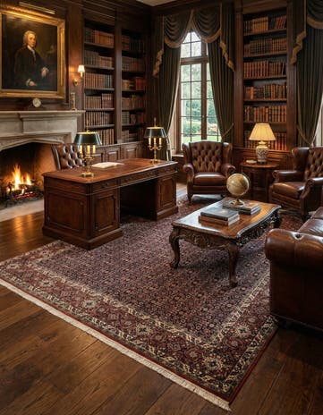 6' 9 x 9' 10 Hand Knotted Bidjar Persian Wool Rug