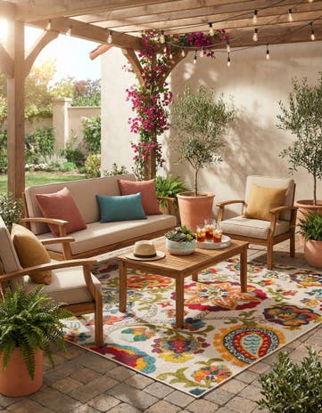 4' x 6' Easy-Clean Casablanca Indoor / Outdoor Rug