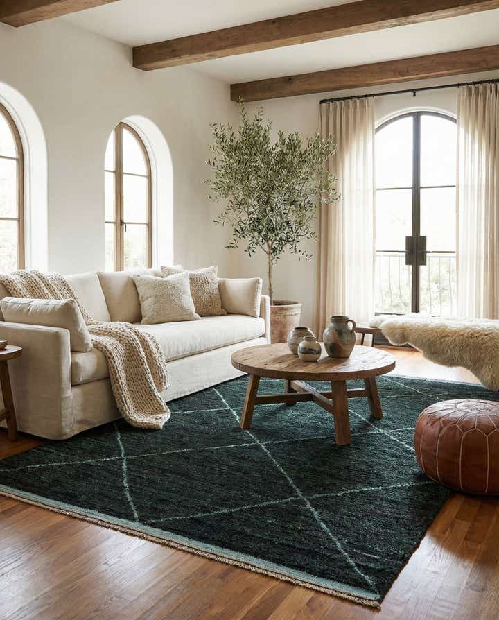 6' 2 x 9' 5 Hand Knotted Moroccan Wool Rug