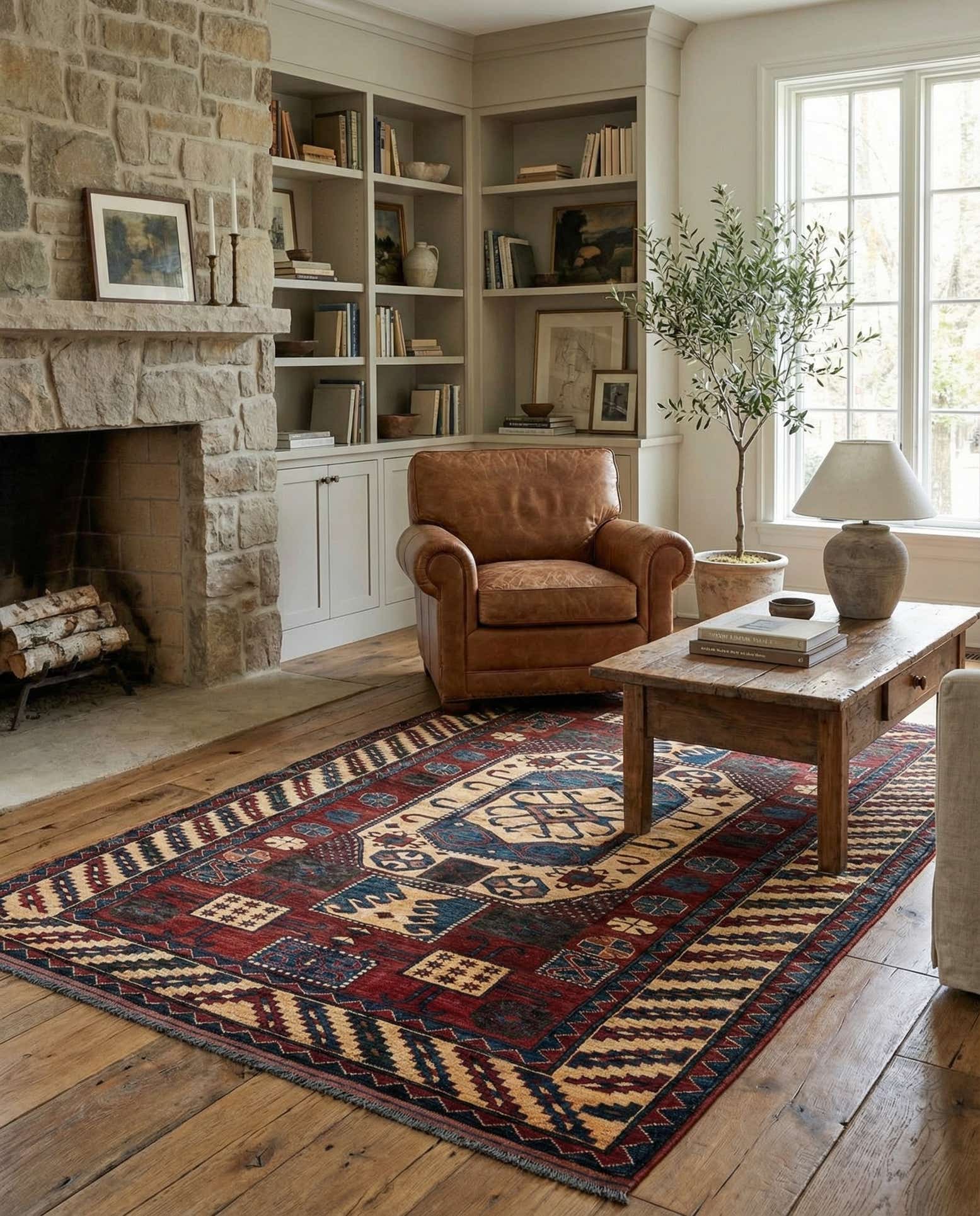 5' 1 x 7' 4 Hand Knotted Kazak Wool Rug