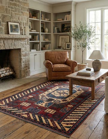 5' 1 x 7' 4 Hand Knotted Kazak Wool Rug