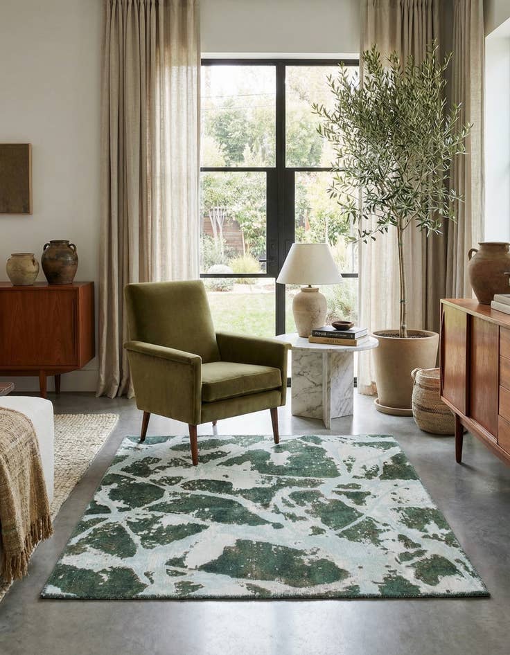 Detail image of 3' 9 x 3' 10  Hand Knotted Ultra Vintage Persian Wool Square Rug