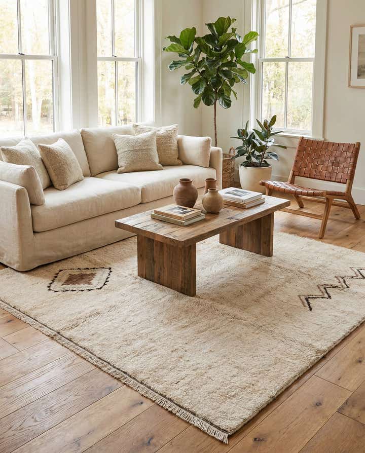 8' 6 x 9' 7 Hand Knotted Moroccan Wool Rug