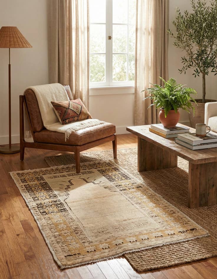 Detail image of 3' x 5'  Hand Knotted Ultra Vintage Persian Wool Rug