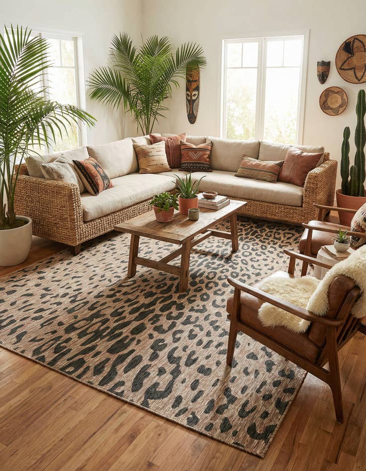 Detail image of 7' 10 x 11'  Washable Safari Indoor / Outdoor Rug