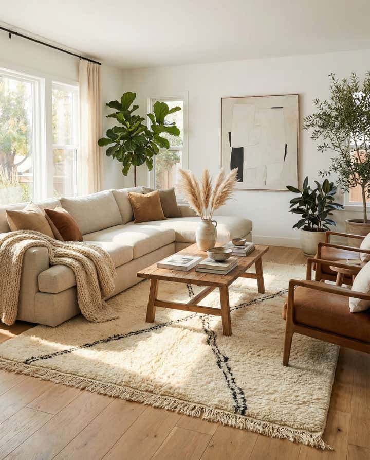 5' 6 x 8' 8 Hand Knotted Moroccan Wool Rug