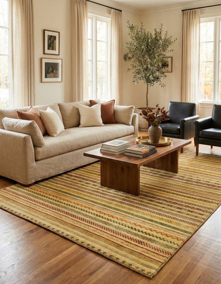 Detail image of 5' 9 x 7' 8  Hand Knotted Modern Ziegler Rug