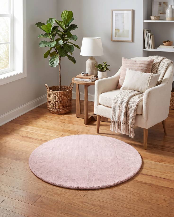 Detail image of 3' 1 x 3' 1 Hand Woven Jill Zarin English Manor Farmhouse Wool Round Rug