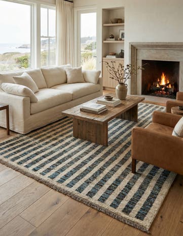 6' 11 x 9' 8 Hand Knotted Darya Wool Rug