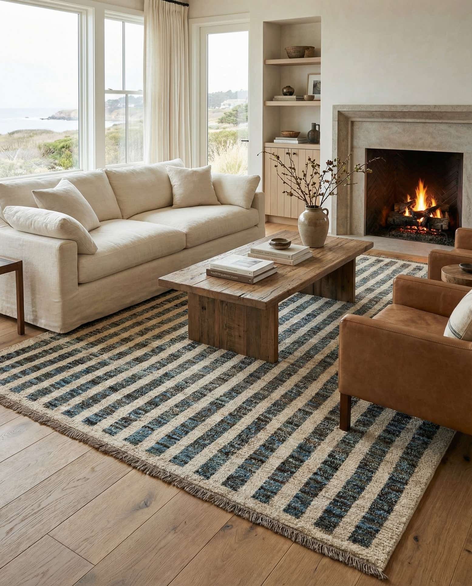 6' 11 x 9' 8 Hand Knotted Darya Wool Rug