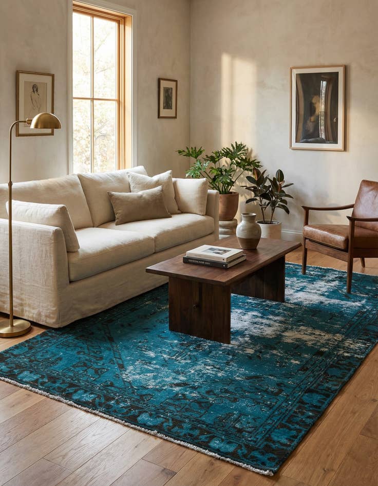 Detail image of 4' 1 x 7'  Hand Knotted Ultra Vintage Persian Wool Rug