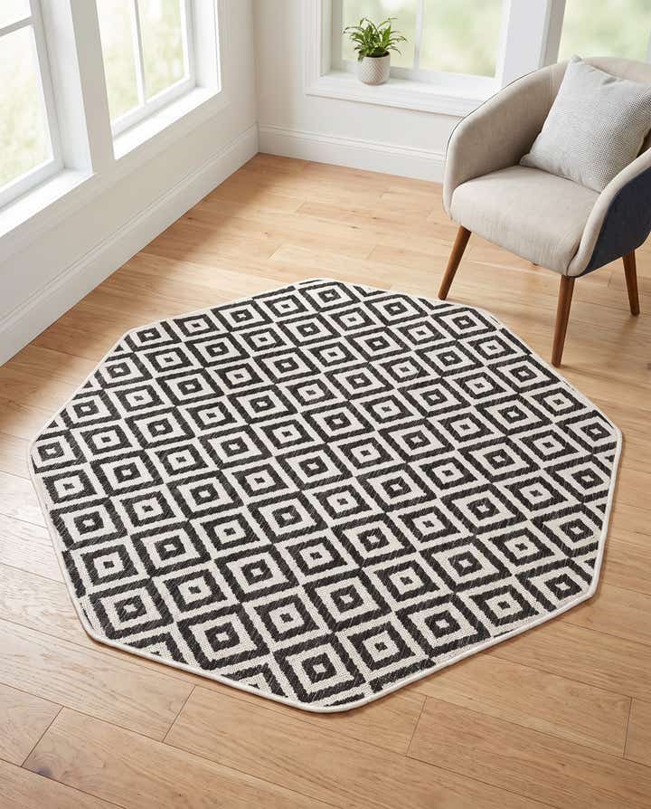 4' x 4' Easy-Clean Jill Zarin Costa Rica Indoor / Outdoor Octagon Rug