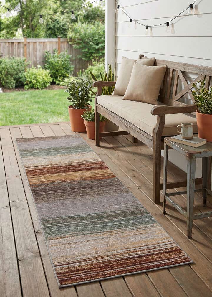 2' 7 x 10' Easy-Clean Modern Indoor / Outdoor Runner Rug