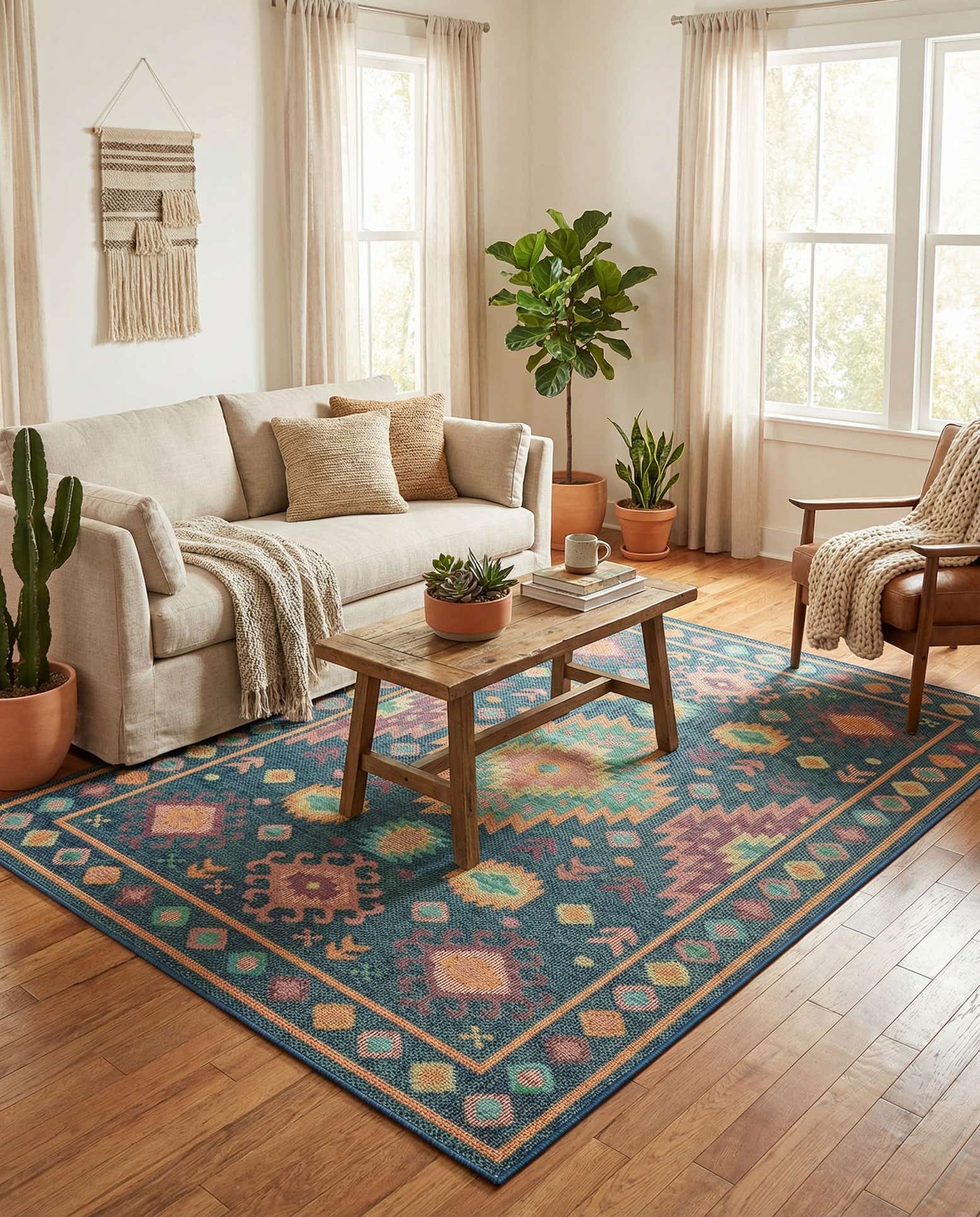 6' 1 x 9' Easy-Clean Baja Indoor / Outdoor Rug