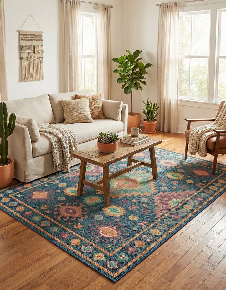6' 1 x 9' Easy-Clean Baja Indoor / Outdoor Rug