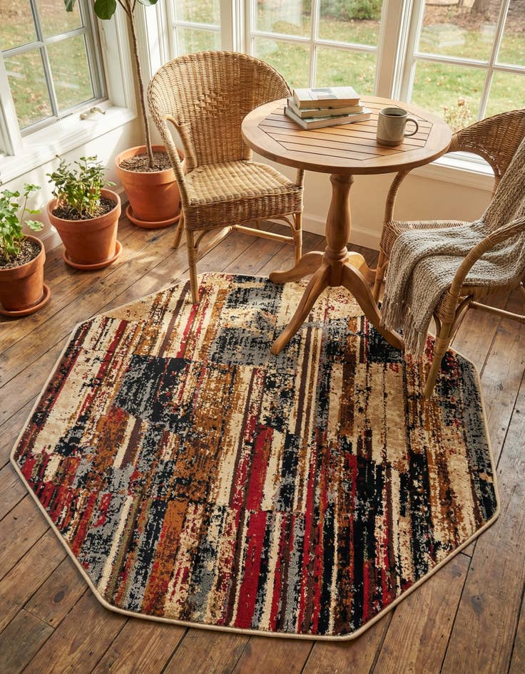 Detail image of 3' x 3' Saturn Octagon Rug