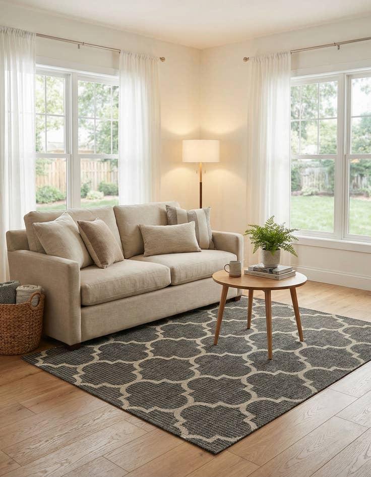 Detail image of 4' x 6'  Washable Trellis Indoor / Outdoor Rug