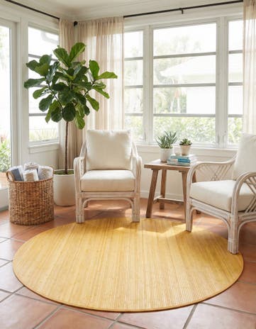 7' x 7' Bamboo Round Rug
