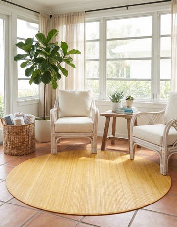 7' x 7' Bamboo Round Rug