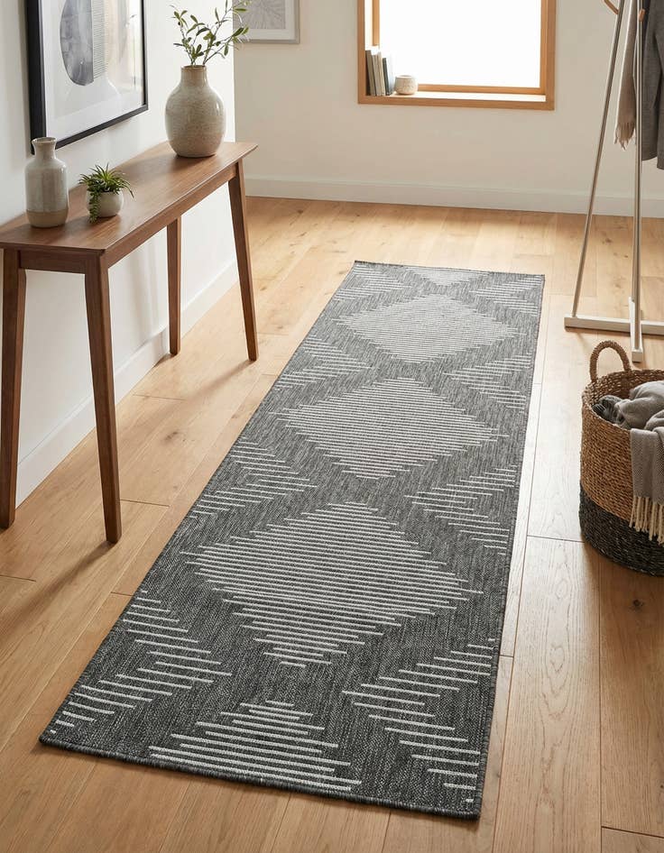 Detail image of 2' x 8' Easy-Clean Modern Indoor / Outdoor Runner Rug