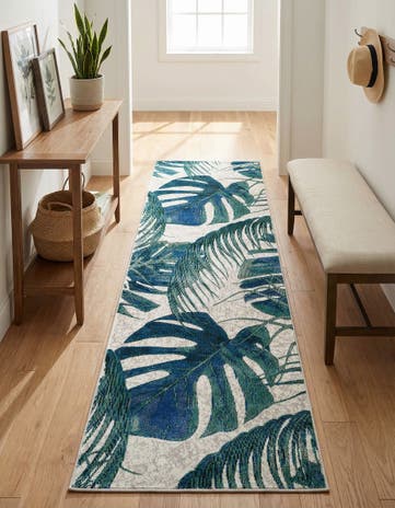Ivory Blossom Runner Rug