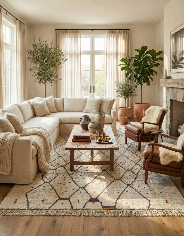 Detail image of  6' x 10' 3  Hand Knotted Moroccan Wool Rug