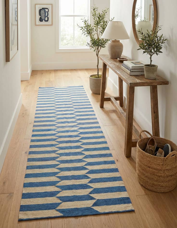 Detail image of  2' 9 x 9' 7  Hand Woven Kilim Modern Wool Runner Rug