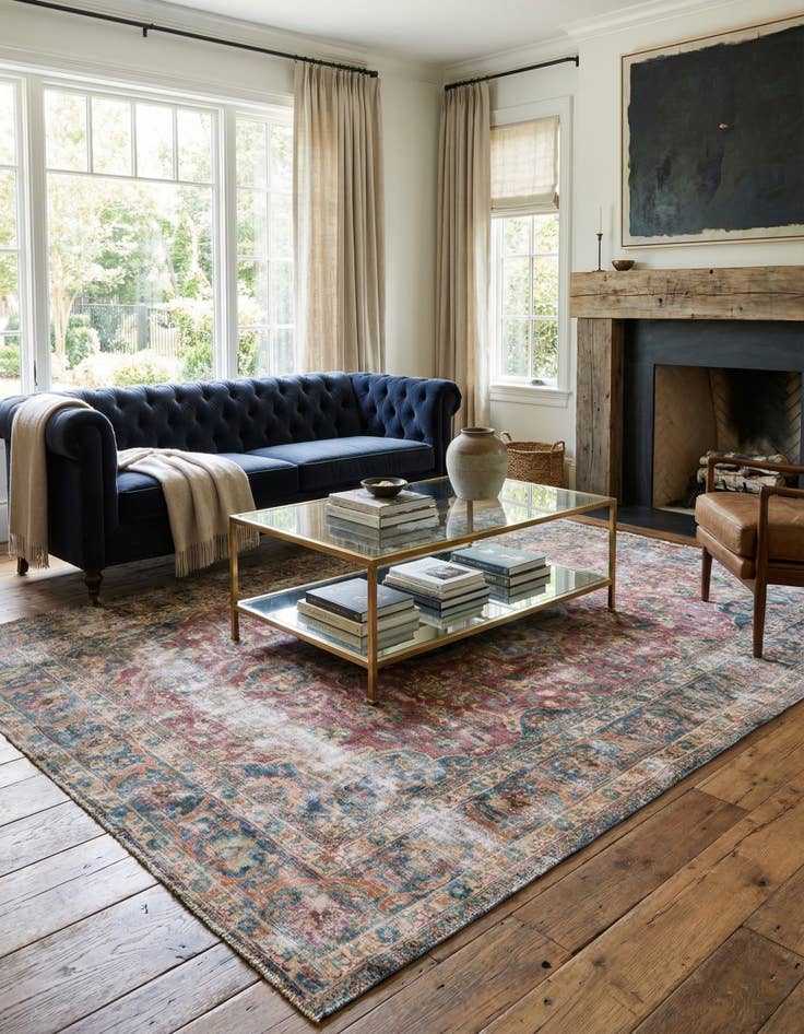 Detail image of 6' 5 x 9' 5  Hand Knotted Ultra Vintage Persian Wool Rug