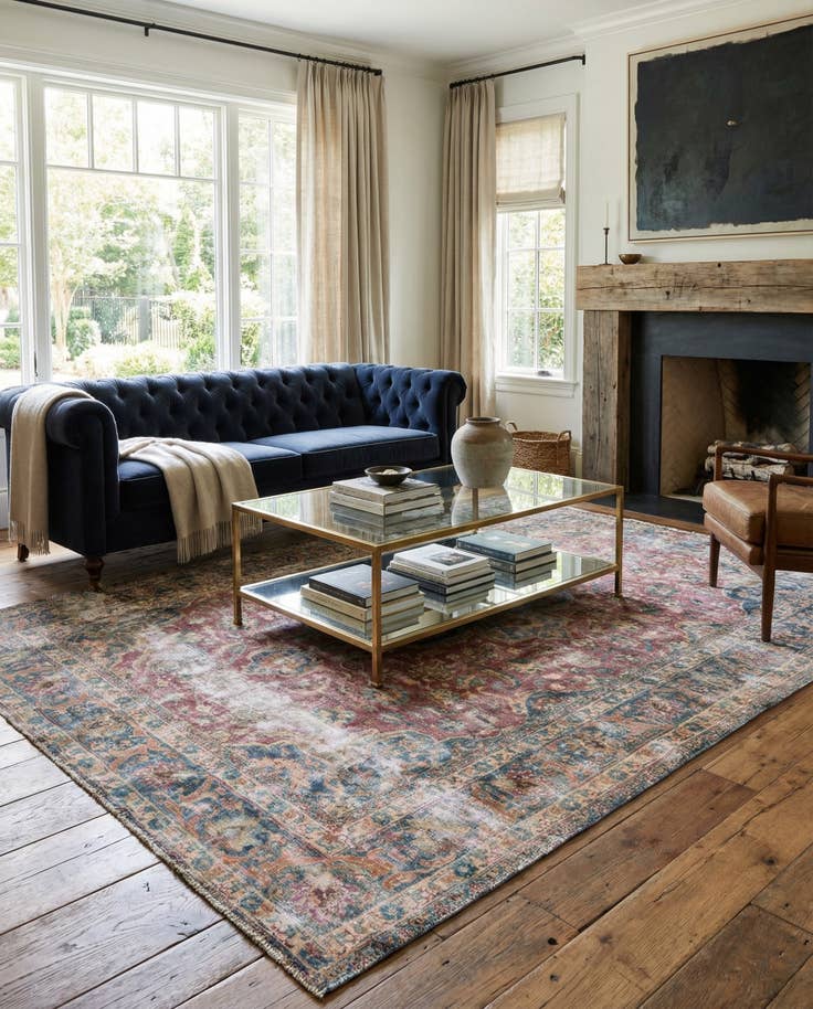 Detail image of 6' 5 x 9' 5 Hand Knotted Ultra Vintage Persian Wool Rug