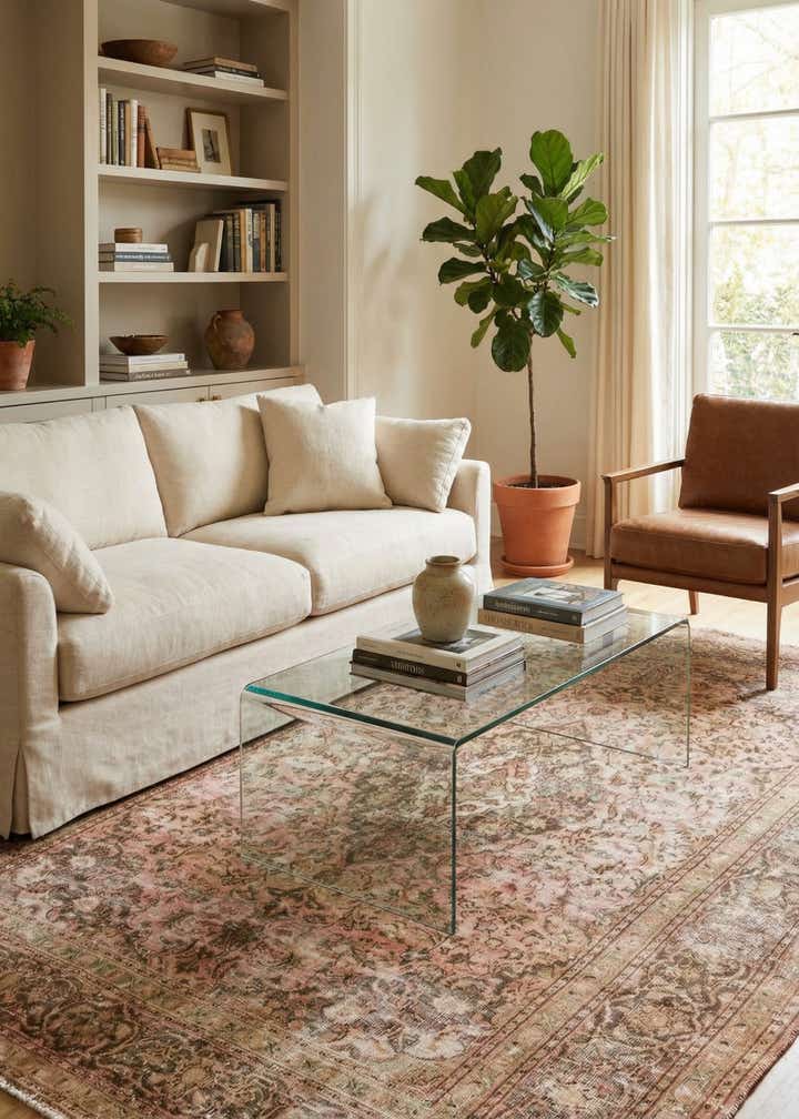 6' 7 x 9' 7 Hand Knotted Ultra Vintage Persian Wool Rug