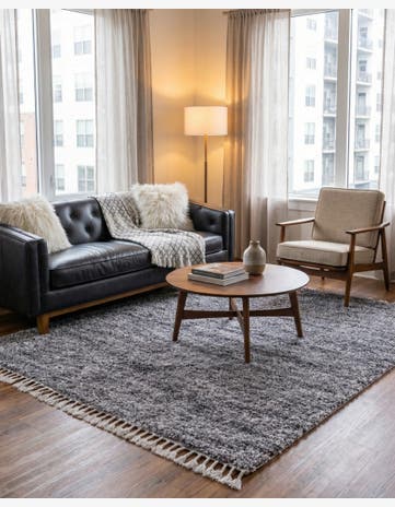 Gray Lagom Shag Square Rug