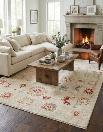 8' x 9' 8 Hand Knotted Oushak Wool Rug