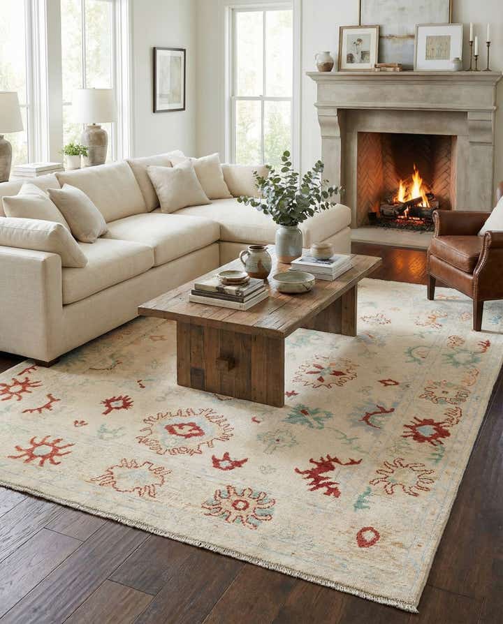 8' x 9' 8 Hand Knotted Oushak Wool Rug