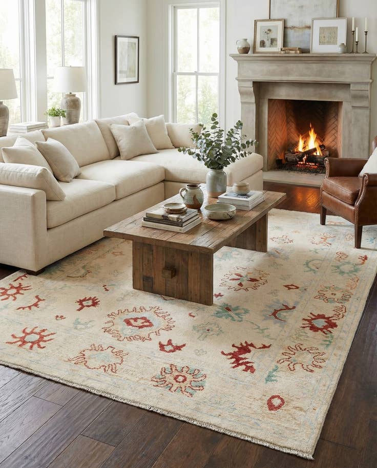 Detail image of 8' x 9' 8 Hand Knotted Oushak Wool Rug