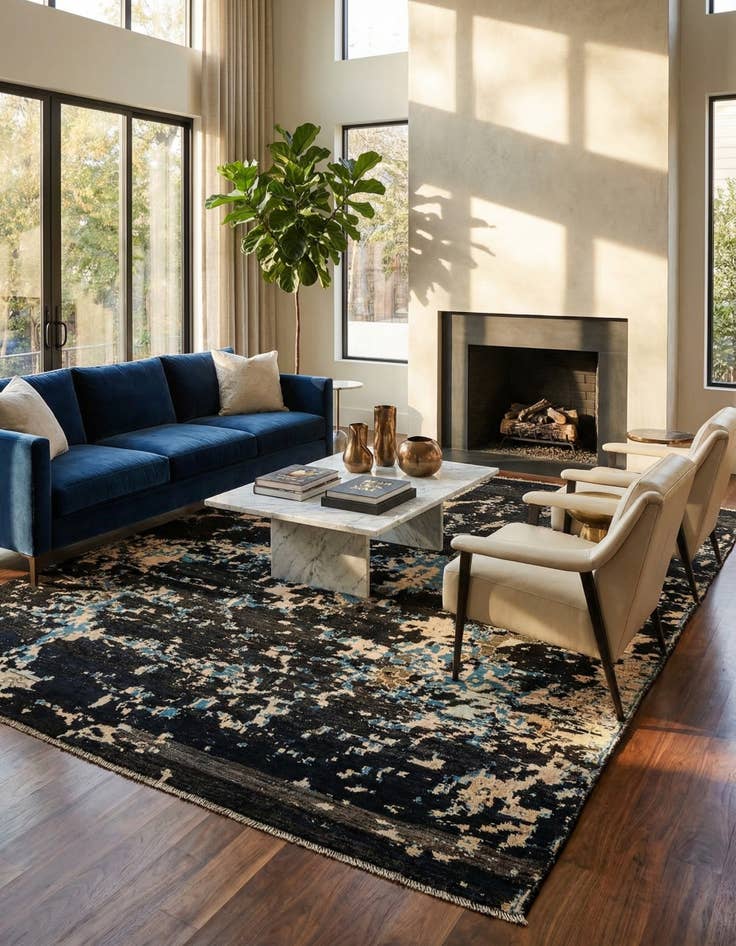 Detail image of 10' 2 x 14' 1  Hand Knotted Darya Wool Rug