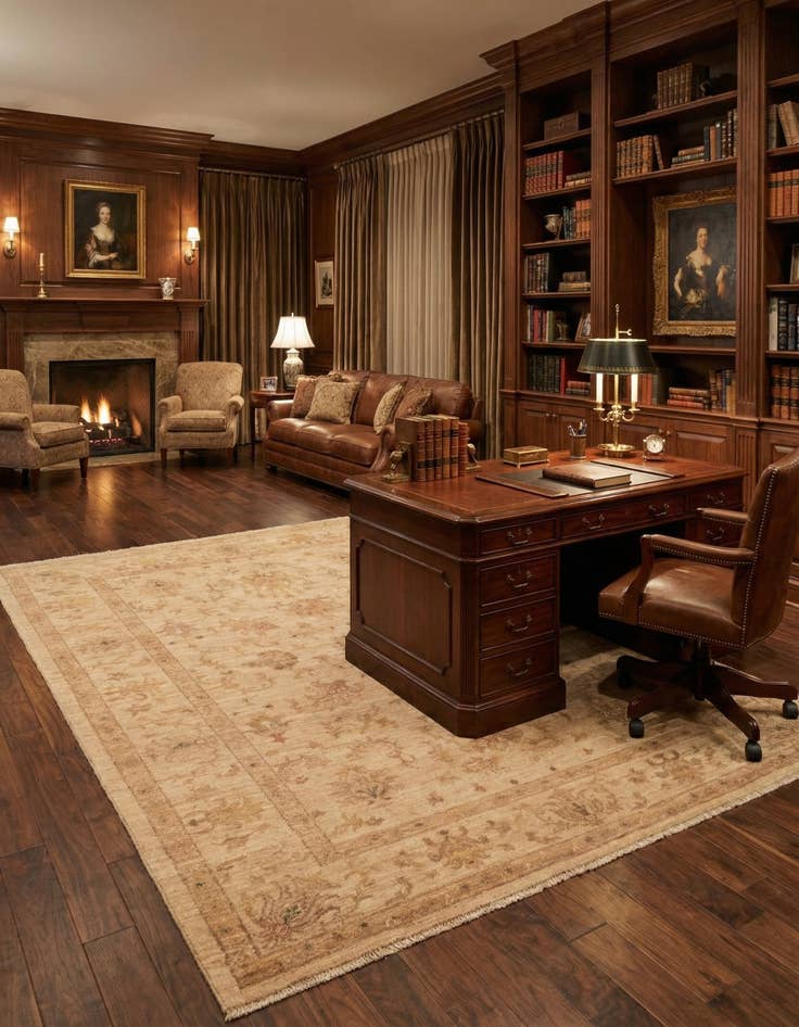 Detail image of 5' 8 x 7' 10  Hand Knotted Peshawar Ziegler Rug